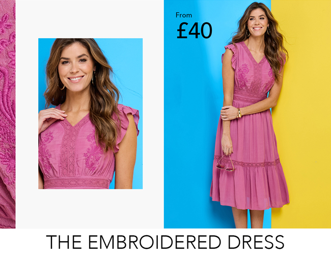 Embroidered Bodice Tiered Dress - LS671